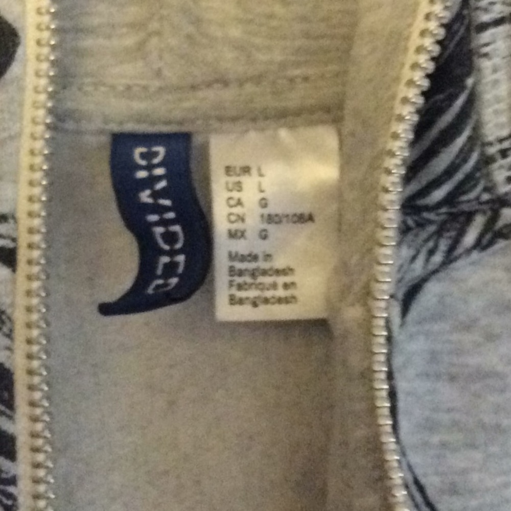 Grey sweat jacket Hawaiian pattern - Picture 3 of 3